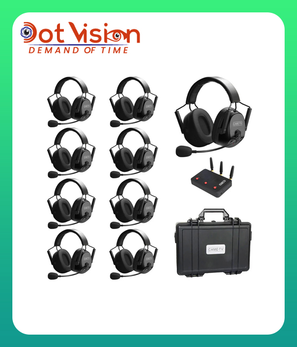 CAME-TV KUMINIK8 Duplex Digital Wireless Intercom Headset - Dual Ear 9 Pack In Bangladesh