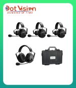 CAME-TV KUMINIK8 Duplex Digital Wireless Intercom Headset - Mixed 4 Pack 3 Single Ear & 1 Dual Ear In Bangladesh
