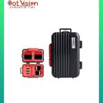 LENSGO LYNCA KH6 Waterproof Luggage Memory Card Hard Case - Black/Red In Bangladesh