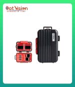 LENSGO LYNCA KH6 Waterproof Luggage Memory Card Hard Case - Black/Red In Bangladesh