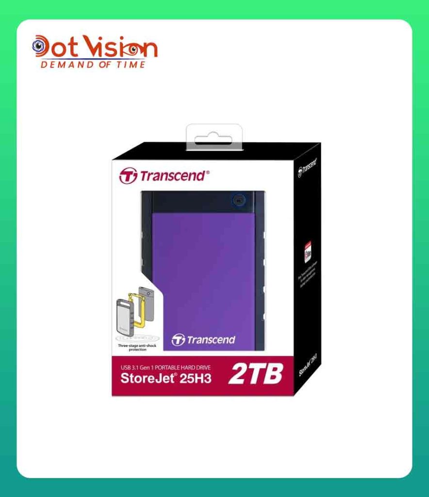 Transcend 25H3 Portable Hard Disk Drive (HDD) Purple