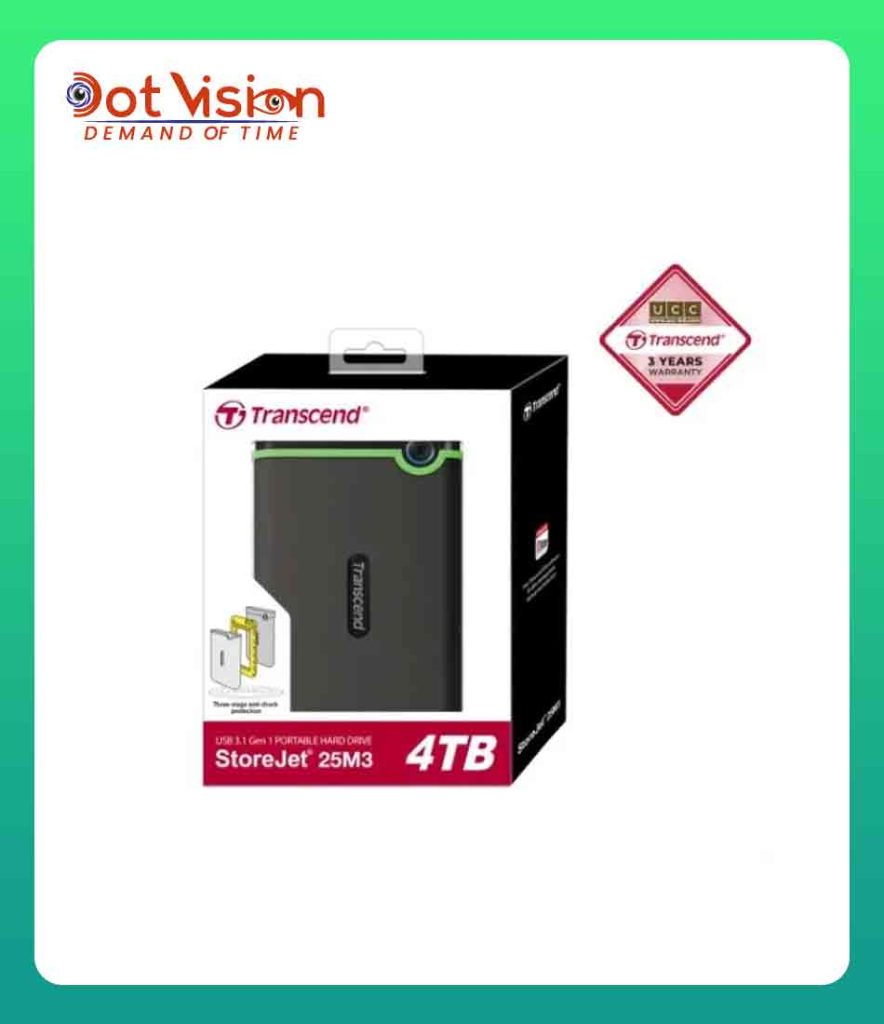 Transcend 25M3S Portable Hard Disk Drive (HDD) Iron Gray Slim