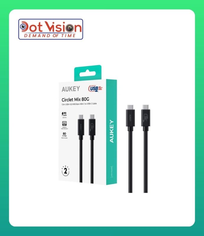 AUKEY CB-DCC402 USB-C to USB-C Cable (240W / 80Gbp / 16K 60Hz ) In Bangladesh