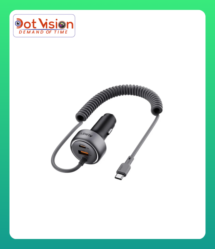 AUKEY CC-P2 Pathfinder Sling 75W Fast Charging Car Charger with Built-in Cable Bangladesh