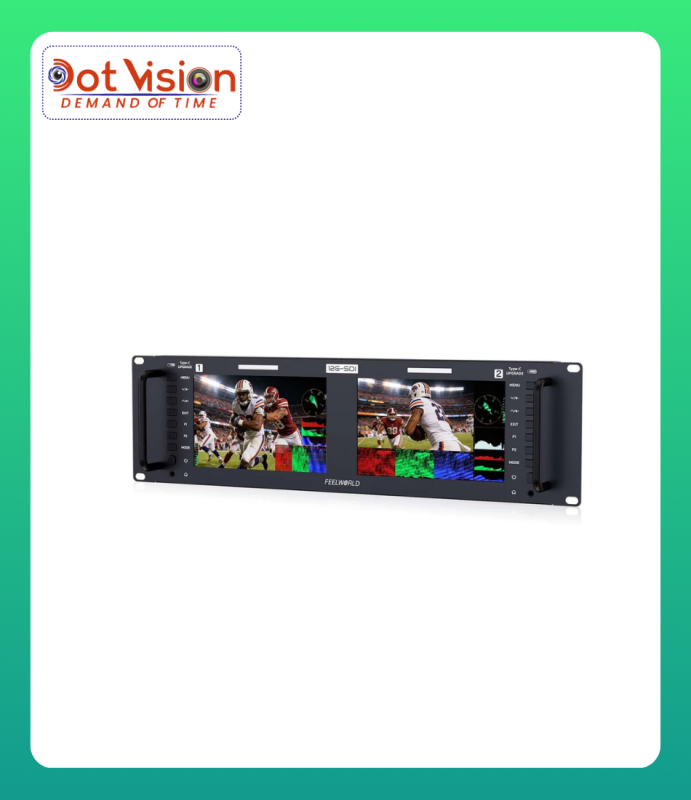 FEELWORLD FRM701G Dual 7 Inch 3RU Rackmount Monitor 12G-SDI 4K HDMI 1920x1200 IPS In Bangladesh
